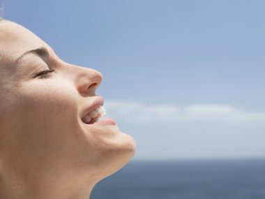 woman breathing