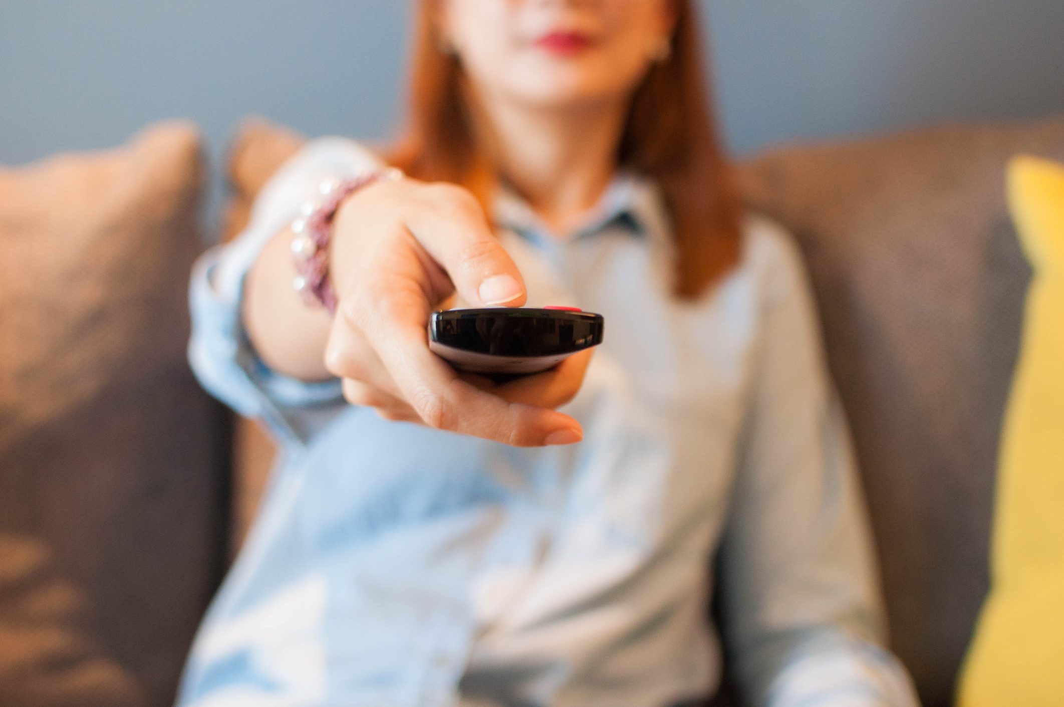 close up of television remote