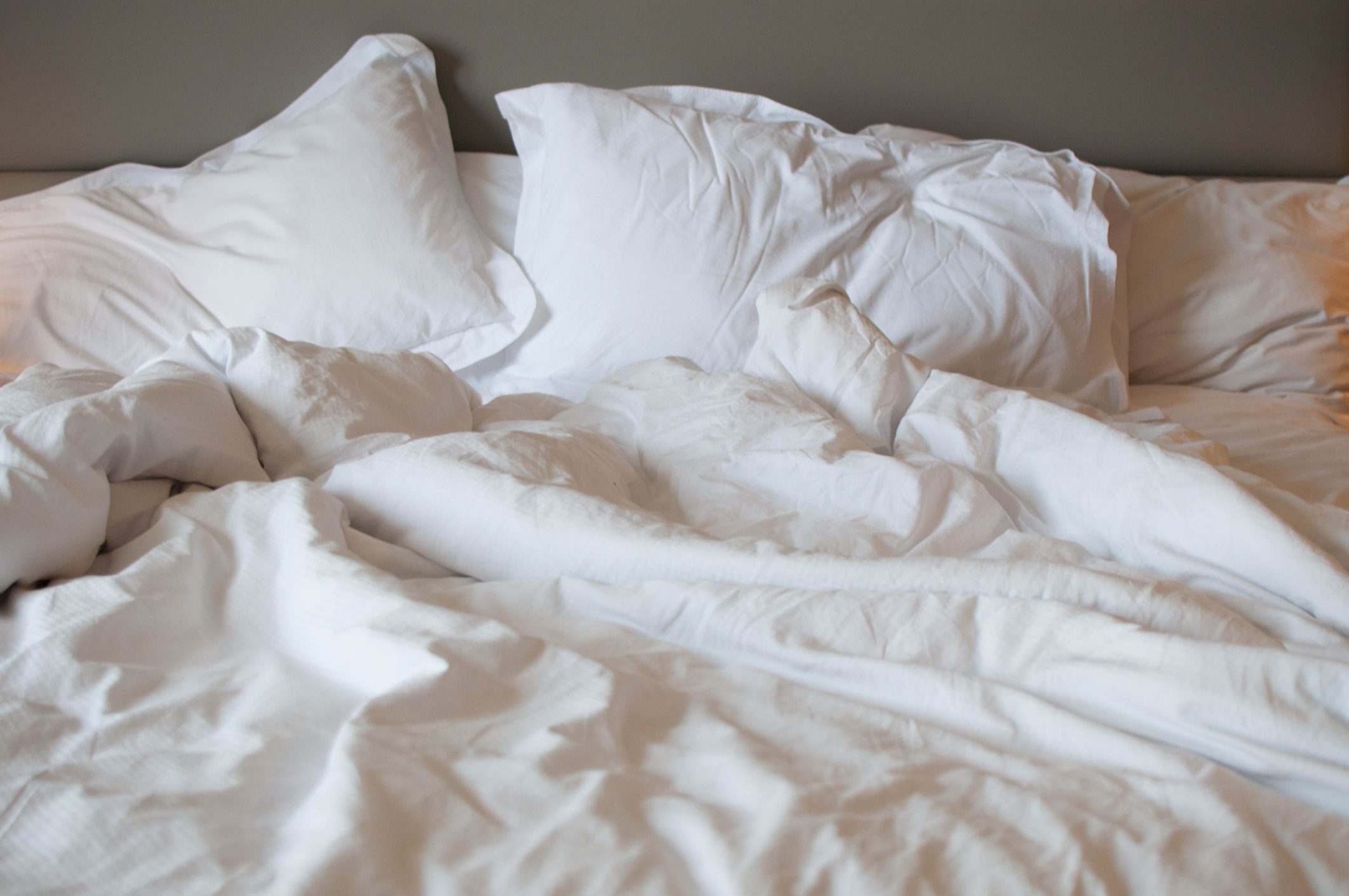 unmade bed