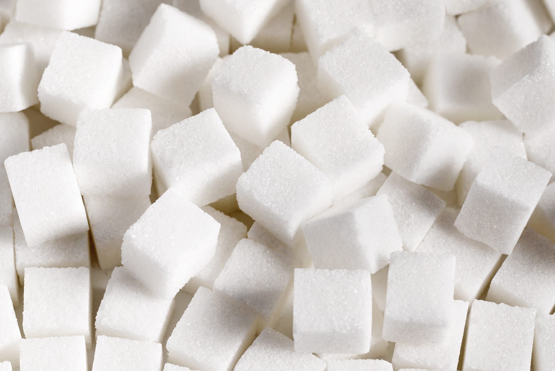 pile of unhealthy white sugar cubes