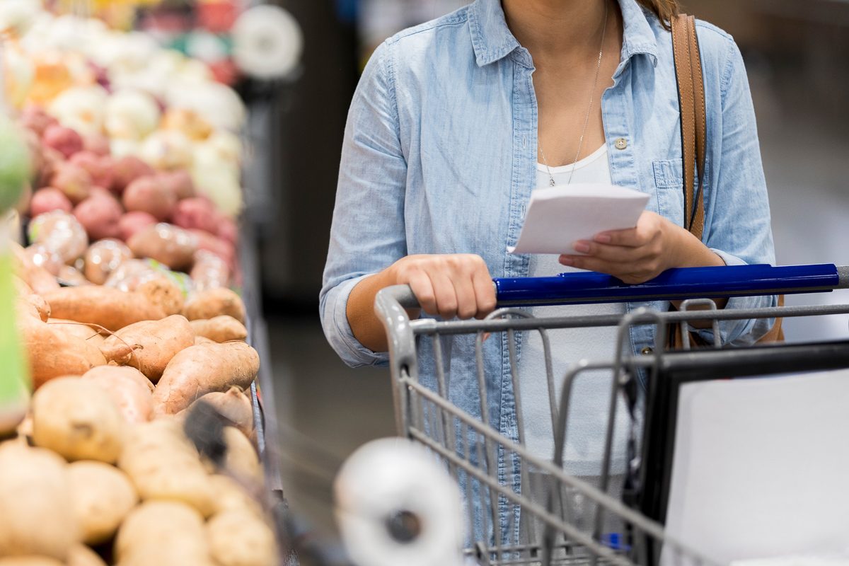 woman shopping for groceries